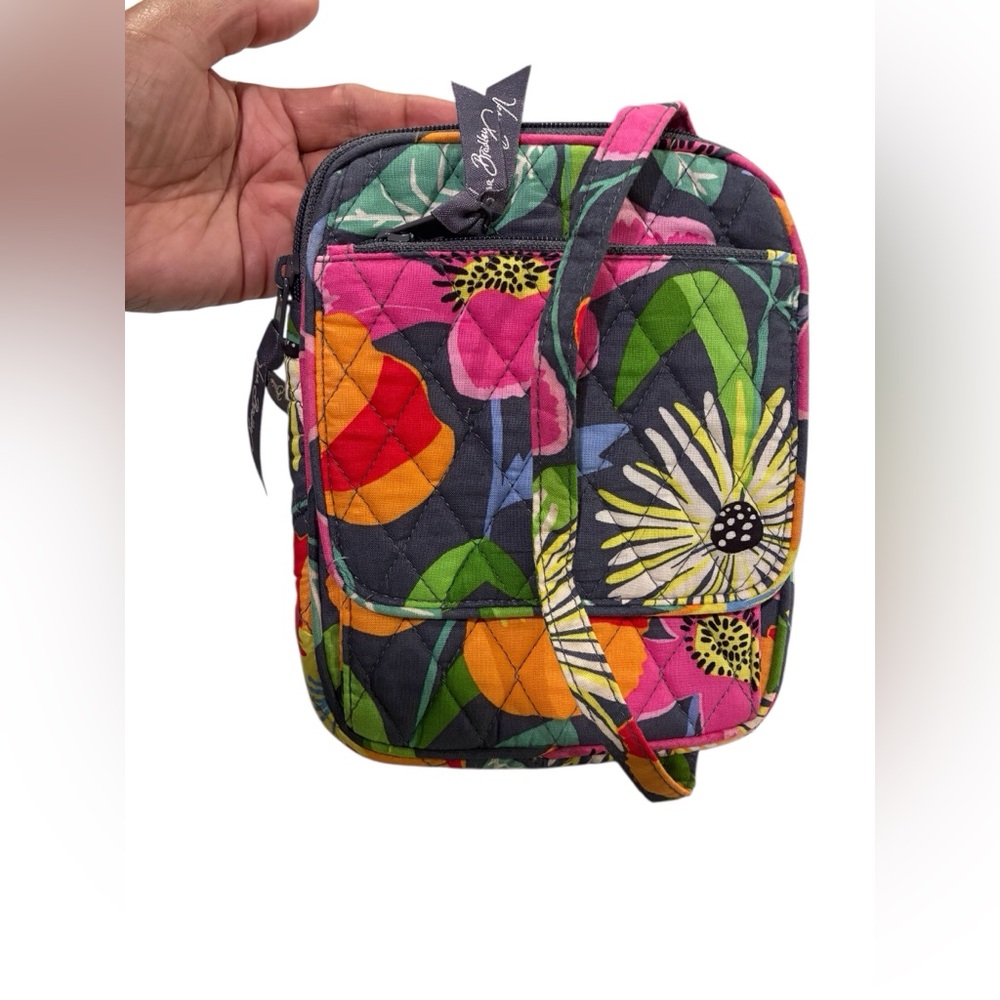 Vera Bradley Mini Hipster Jazzy Bloom with Orange Interior